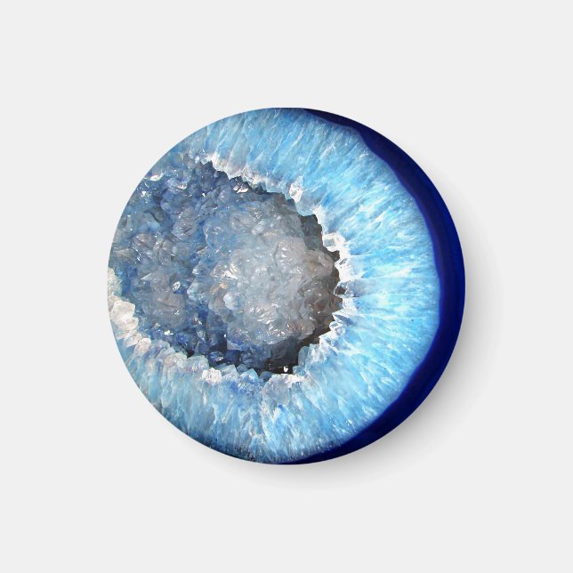 Falln Blue Crystal Geode Magnet (Vorne)