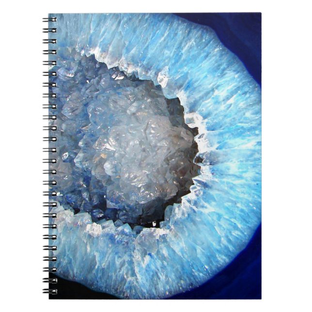 Falln Blue Crystal Geode Notizblock (Vorderseite)