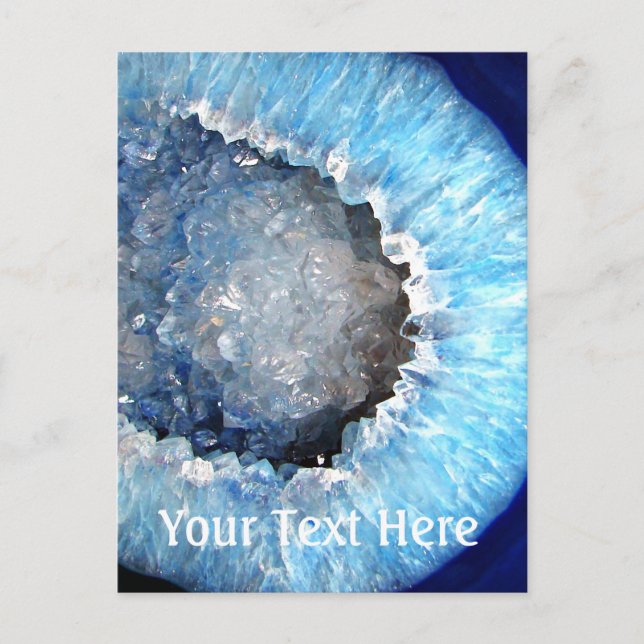 Falln Blue Crystal Geode Postkarte (Vorderseite)