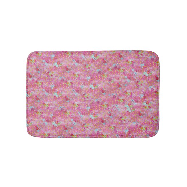 Falln Chirimen Floral Pink Badematte (Vorderseite)
