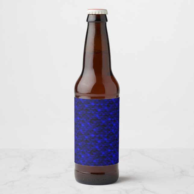 Falln Dark Blue Mermaid Scales Bierflaschenetikett (Vorderseite)