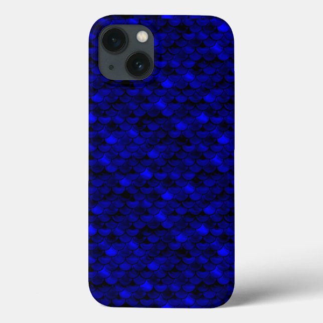 Falln Dark Blue Mermaid Scales Case-Mate iPhone Hülle (Rückseite)