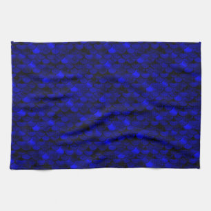 Falln Dark Blue Mermaid Scales Geschirrtuch
