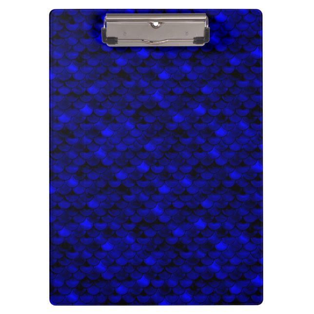 Falln Dark Blue Mermaid Scales Klemmbrett (Vorderseite)