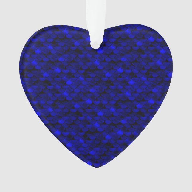 Falln Dark Blue Mermaid Scales Ornament (Vorderseite)