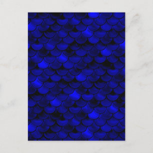 Falln Dark Blue Mermaid Scales Postkarte