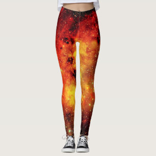 Falln Galaxy auf Feuer Leggings