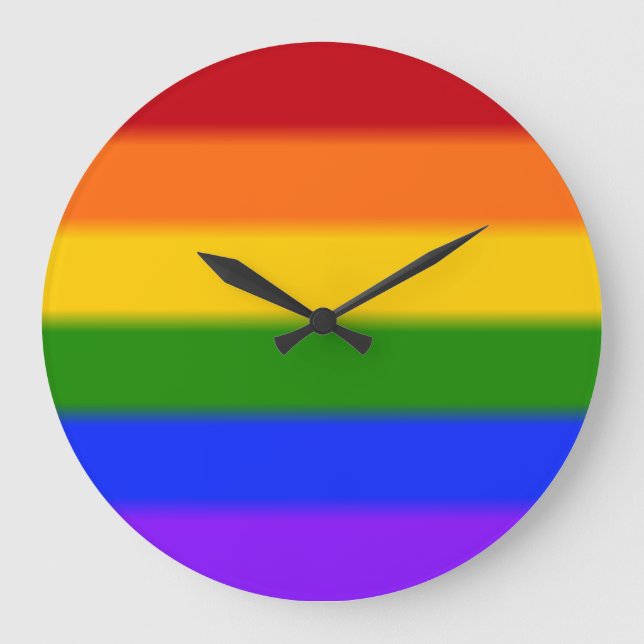 Falln Gay Pride Flag Große Wanduhr (Vorderseite)