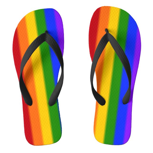 Falln Gay Pride-Flaggen-Version 2 Flip Flops (Fußbett)