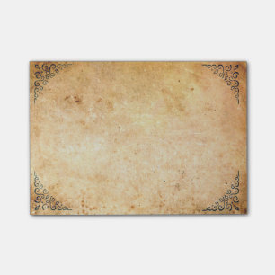 Falln gerahmte Ecken gealtertes Papier Post-it Klebezettel