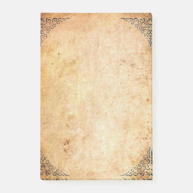 Falln gerahmte Ecken gealtertes Papier Post-it Klebezettel (Vorderseite)