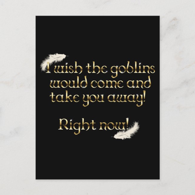 Falln Goblins bringen dich weg Postkarte (Vorderseite)
