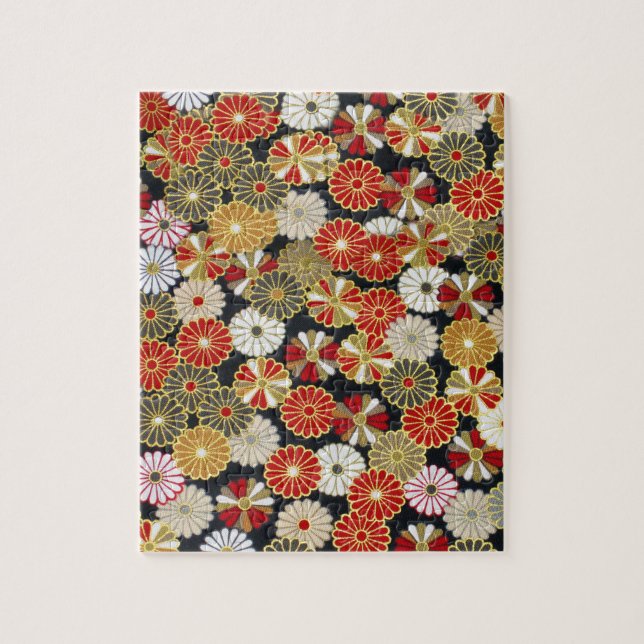 Falln Golden Chrysanthemums Puzzle (Vertikal)