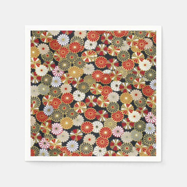 Falln Golden Chrysanthemums Serviette (Vorderseite)