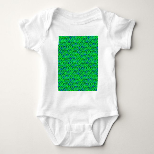 Falln Green Blue Scales Baby Strampler (Vorderseite)