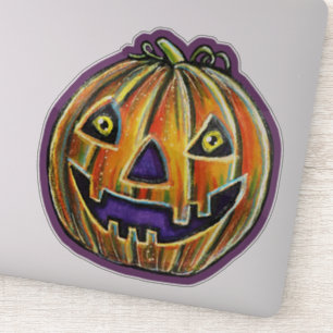 Falln Grinning Pumpkin Vintage Halloween Aufkleber