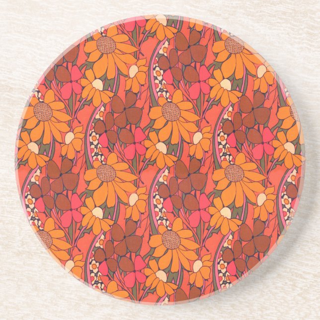 Falln Groovy Blume Untersetzer (Vorne)