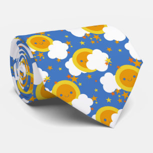 Falln Kawaii Moon, Sterne, Sonnenschein Krawatte