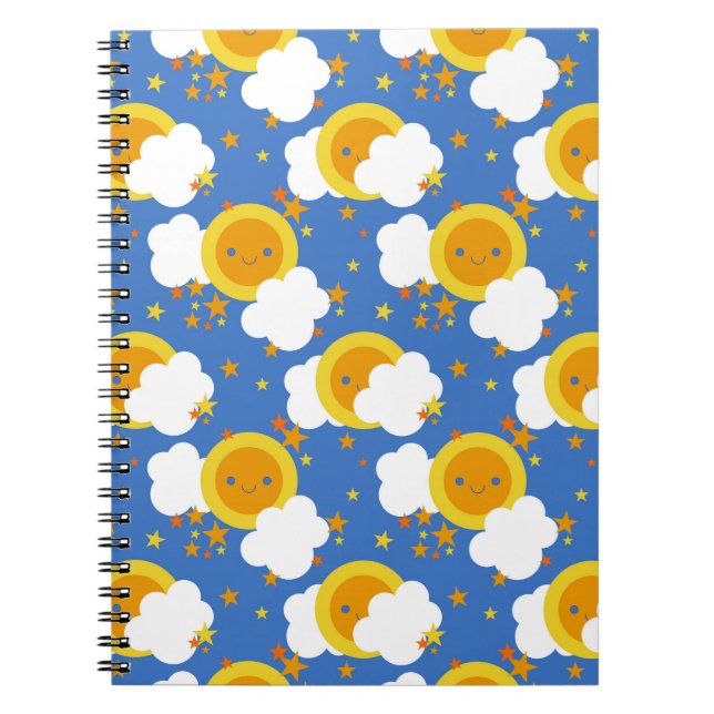 Falln Kawaii Moon, Sterne, Sonnenschein Notizblock (Vorderseite)