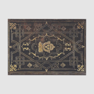 Falln Leder und Gold Seidenpapier