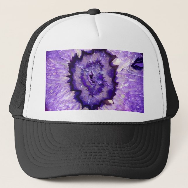 Falln Lila Agate Geode Truckerkappe (Vorderseite)