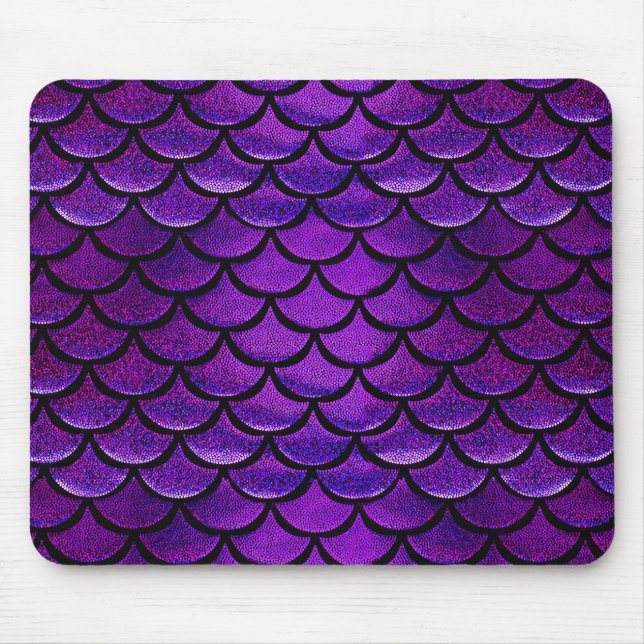 Falln Lila & Blue Mermaid Scales Mousepad (Vorne)