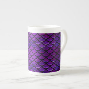 Falln Lila & Blue Mermaid Scales Prozellantasse