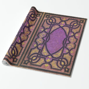 Falln Lila & Goldene Reben Buchcover Geschenkpapier