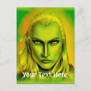 Falln Male Forest Elf Postkarte