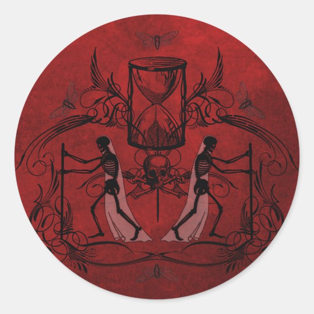 Falln Memento Mori Runder Aufkleber (Vorderseite)