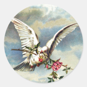 Falln mit Rose Runder Aufkleber
