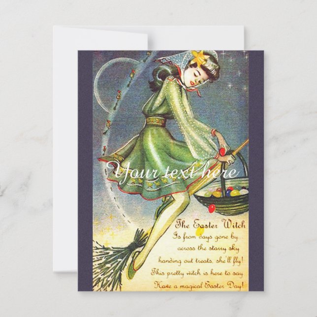 Falln Oaster Hexe Feiertagskarte (Vorderseite)