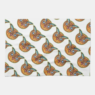 Falln Orange Owl Vintage Halloween Geschirrtuch