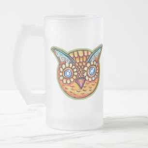 Falln Orange Owl Vintage Halloween Mattglas Bierglas