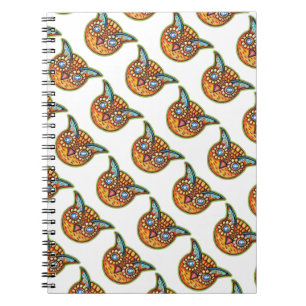 Falln Orange Owl Vintage Halloween Notizblock