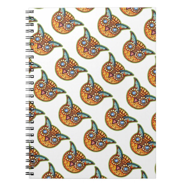 Falln Orange Owl Vintage Halloween Notizblock (Vorderseite)