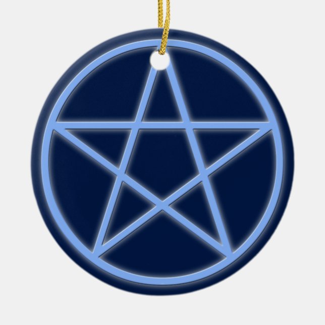 Falln Pagan Pentacle Keramik Ornament (Vorne)