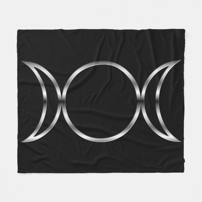 Falln Pagan Triple Godß Symbol Fleecedecke (Vorderseite (Horizontal))