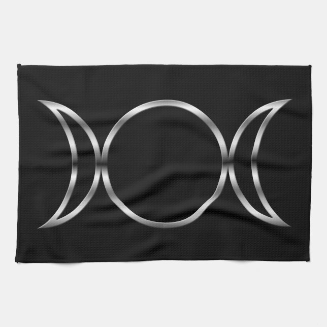 Falln Pagan Triple Godß Symbol Geschirrtuch (Horizontal)