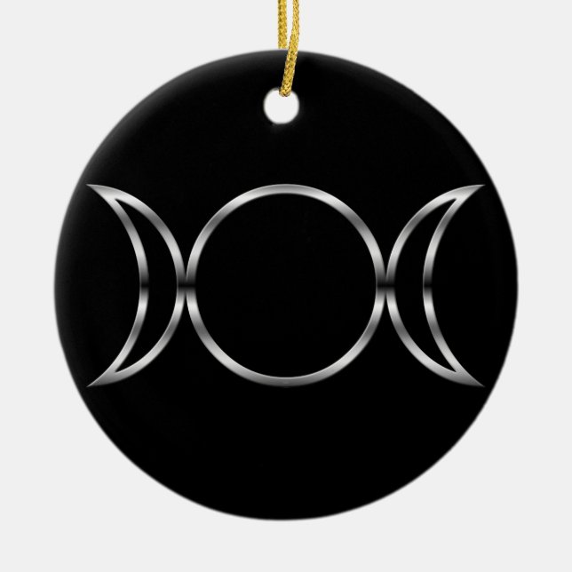 Falln Pagan Triple Godß Symbol Keramik Ornament (Vorne)