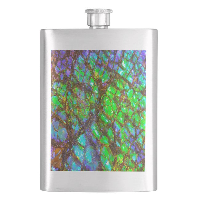 Falln Peacock Ammolite Flachmann (Vorderseite)