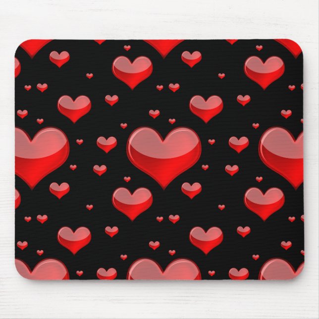 Falln rote Herzen (Sie wählen Hintergrundfarbe aus Mousepad (Vorne)