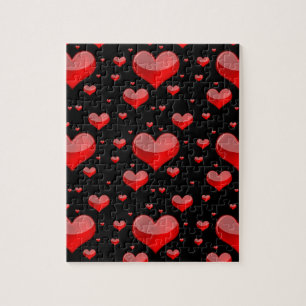 Falln rote Herzen (Sie wählen Hintergrundfarbe aus Puzzle