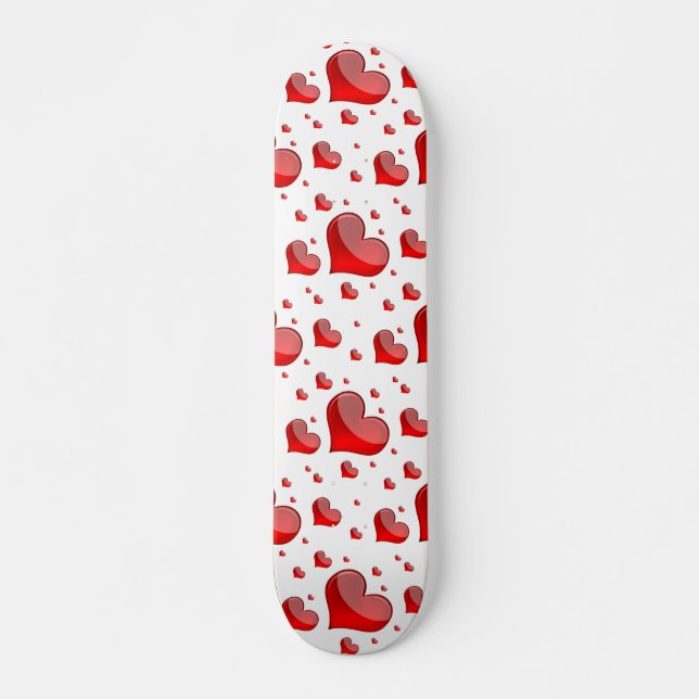 Falln rote Herzen (Sie wählen Hintergrundfarbe aus Skateboard (Vorne)