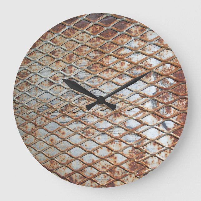 Falln Rusty Grate Große Wanduhr (Vorderseite)