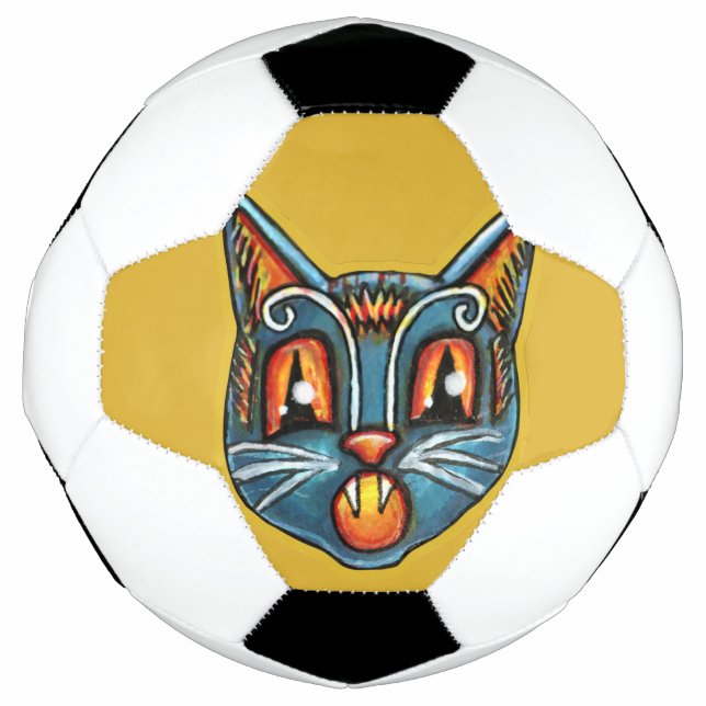 Falln Scaredy Cat Vintage Halloween Fußball (Vorderseite)