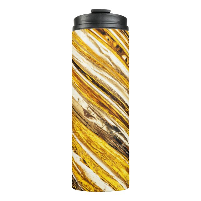 Falln schimmernder Goldfoil Thermosbecher (Vorderseite)