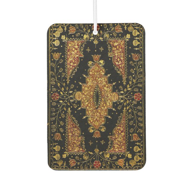 Falln Schwarz und Gold Blumenmuster Autolufterfrischer (Vorderseite)