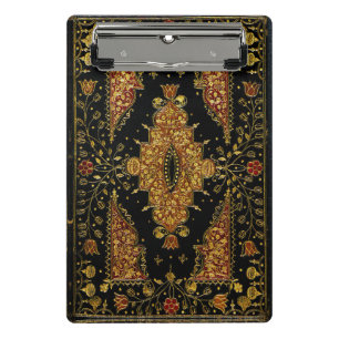 Falln Schwarz und Gold Blumenmuster Mini Klemmbrett