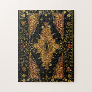 Falln Schwarz und Gold Blumenmuster Puzzle